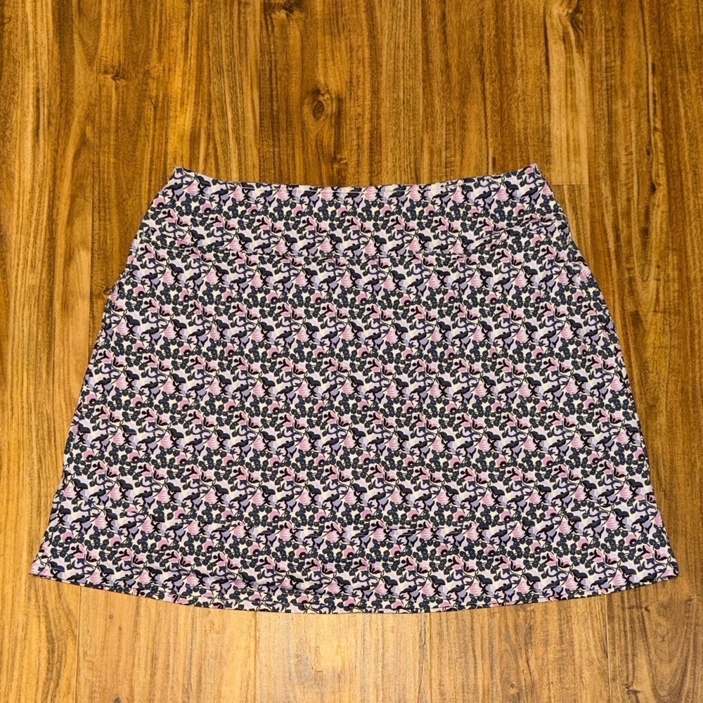 Fairway & Greene womens large 12 14 skirt skort white purple golf tennis stretch